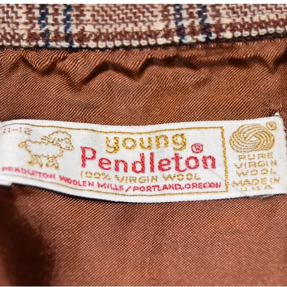Vintage 1970s Young Pendleton Skirt Portland Oregon Plaid Lined Size Small
